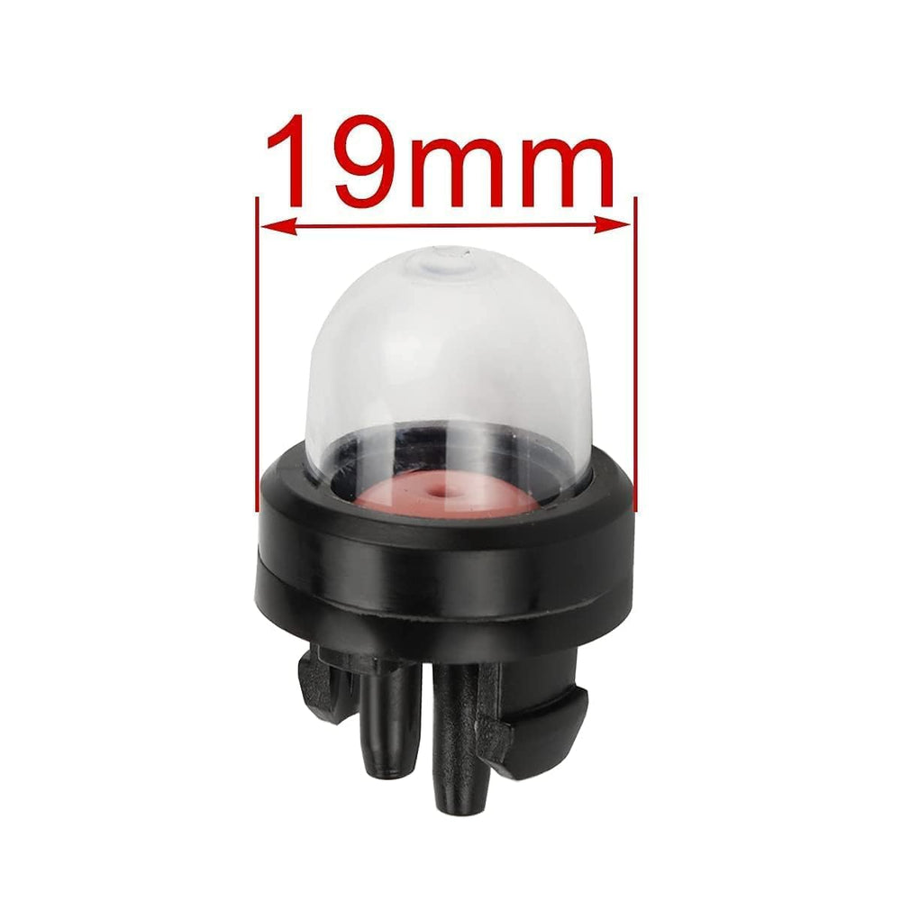 Hipa primer bulb snapped into carburetor mount on engine, restores reliable fuel priming benefit