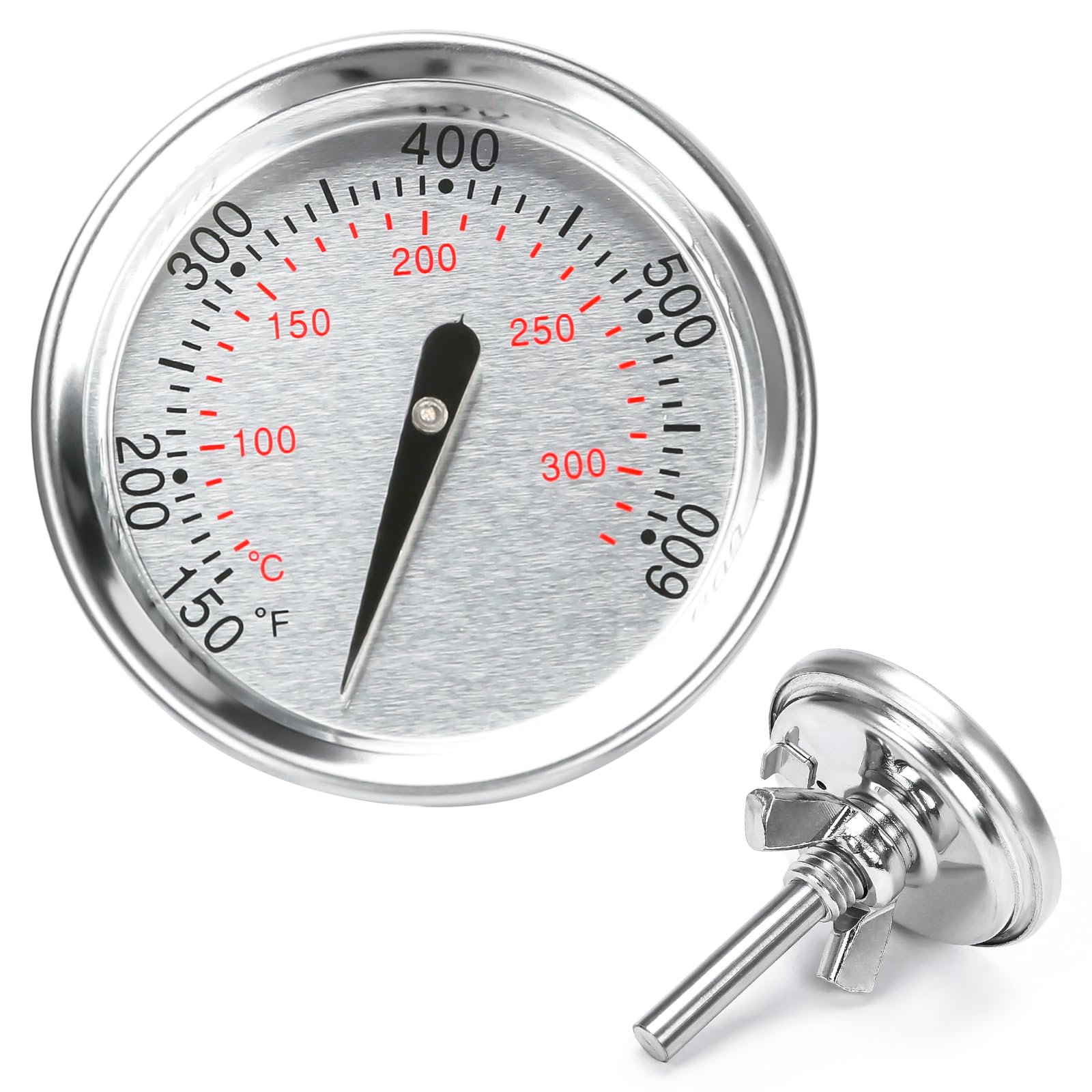 Hisencn front view stainless gauge showing clear dial and durable finish, ensures reliable readings