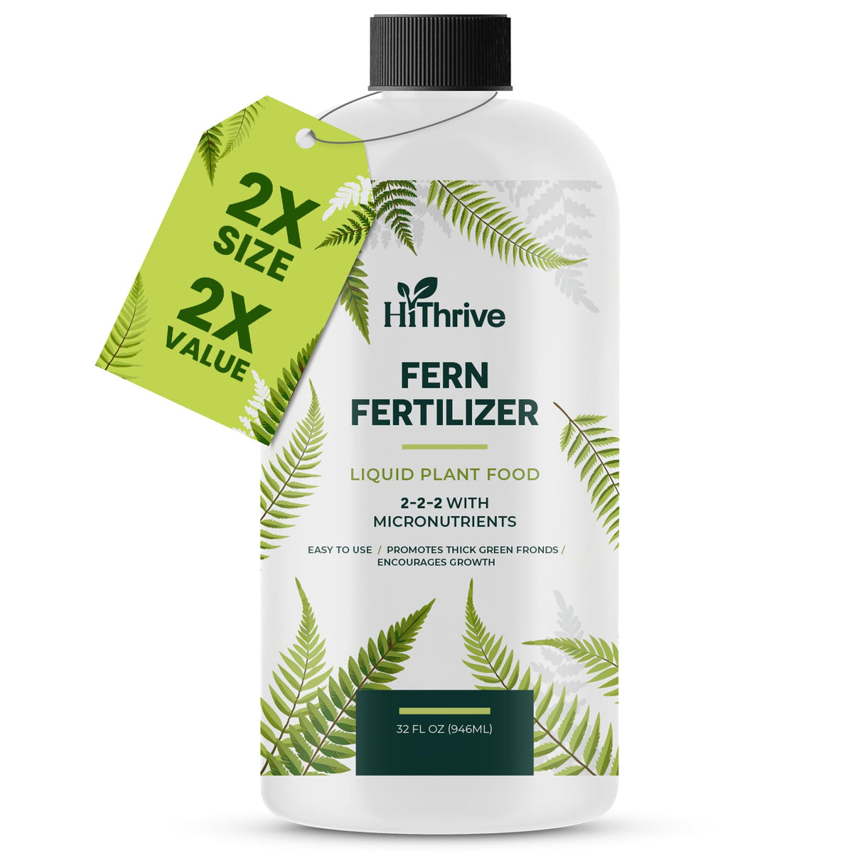 HiThrive bottle front label showing product identity and value