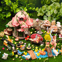 HIYZI fairy house front view showing resin detail and charming focal point