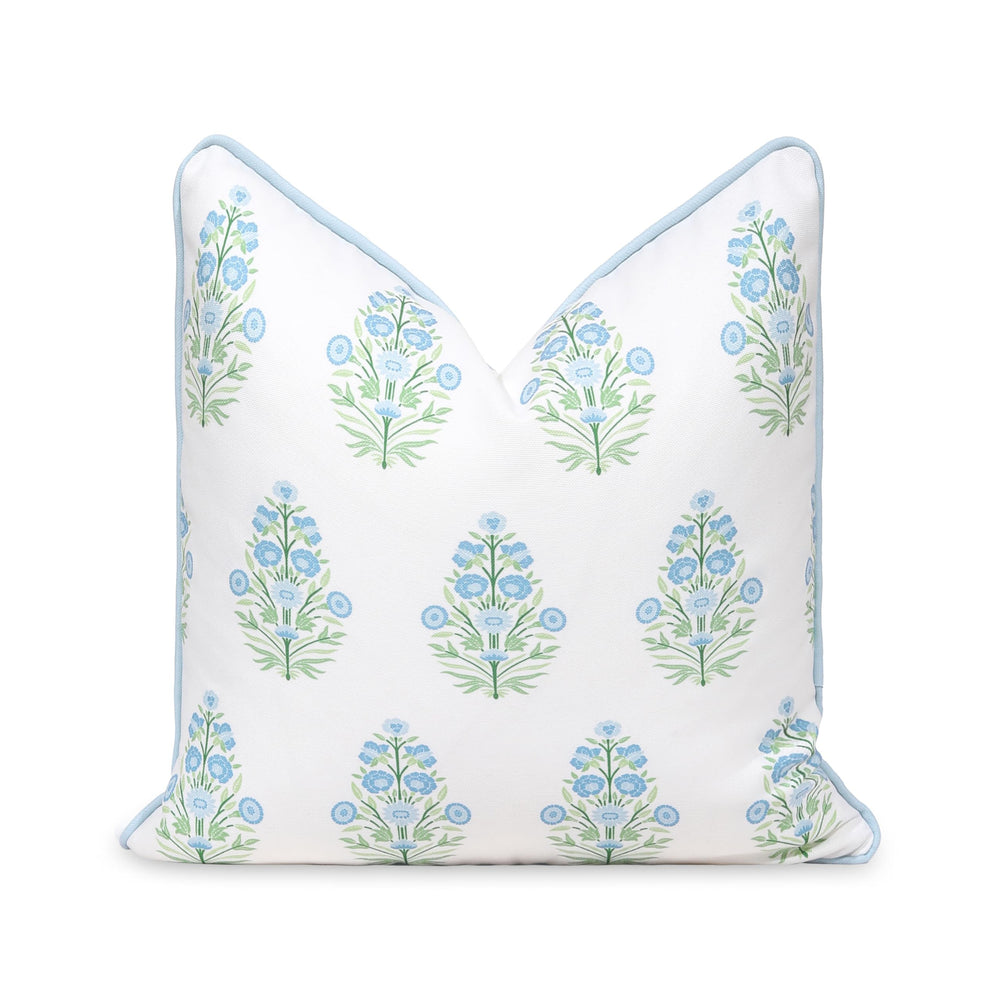 Hofdeco Premium front view showing baby blue green floral and benefit of fresh coastal style
