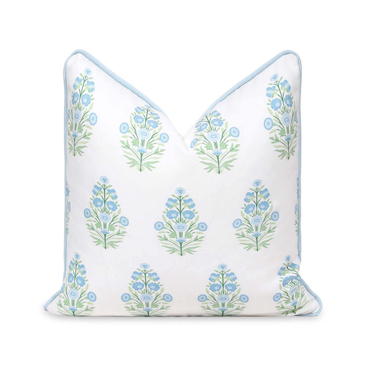 Hofdeco Premium front view showing baby blue green floral and benefit of fresh coastal style