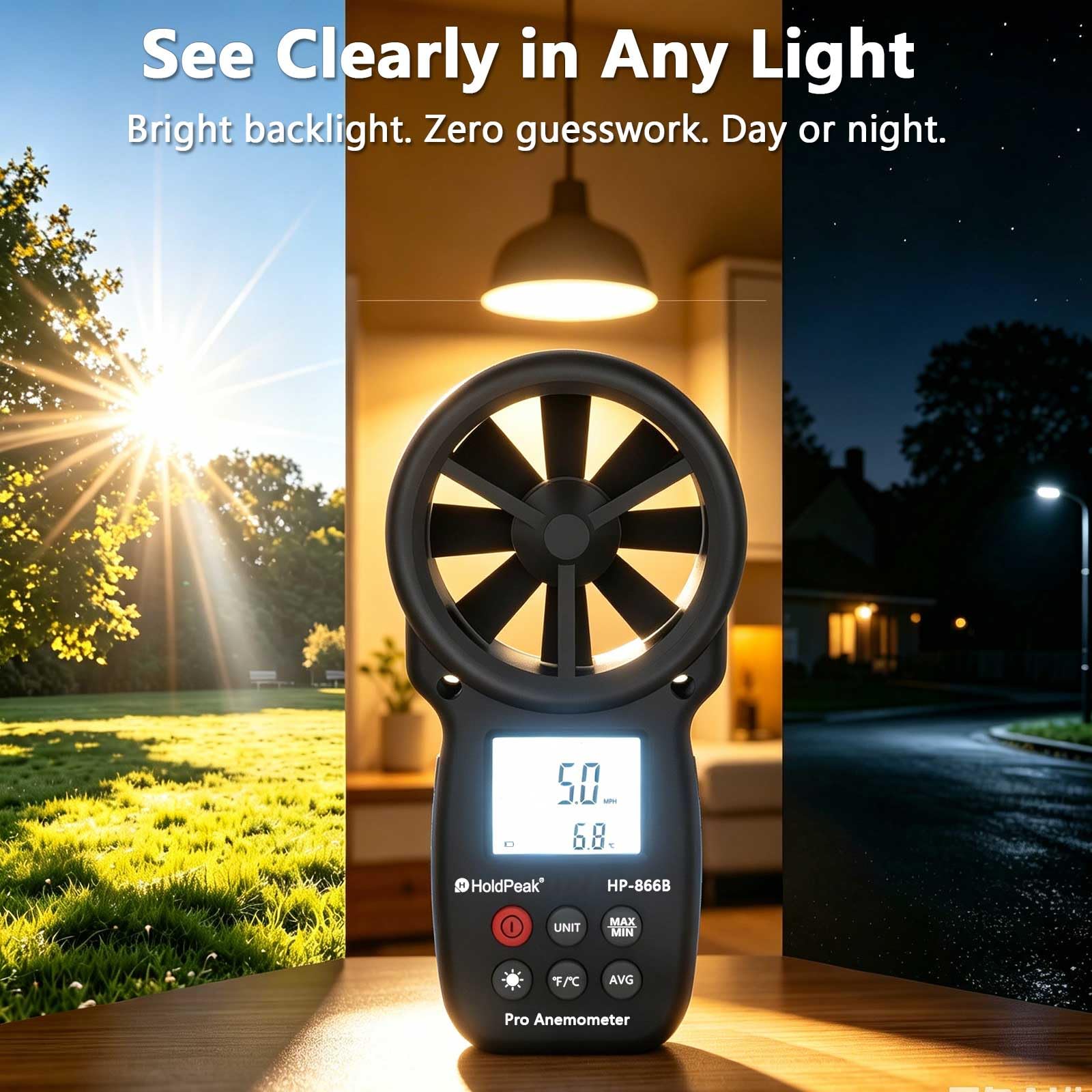 H HOLDPEAK with batteries and screwdriver ready for immediate setup benefit
