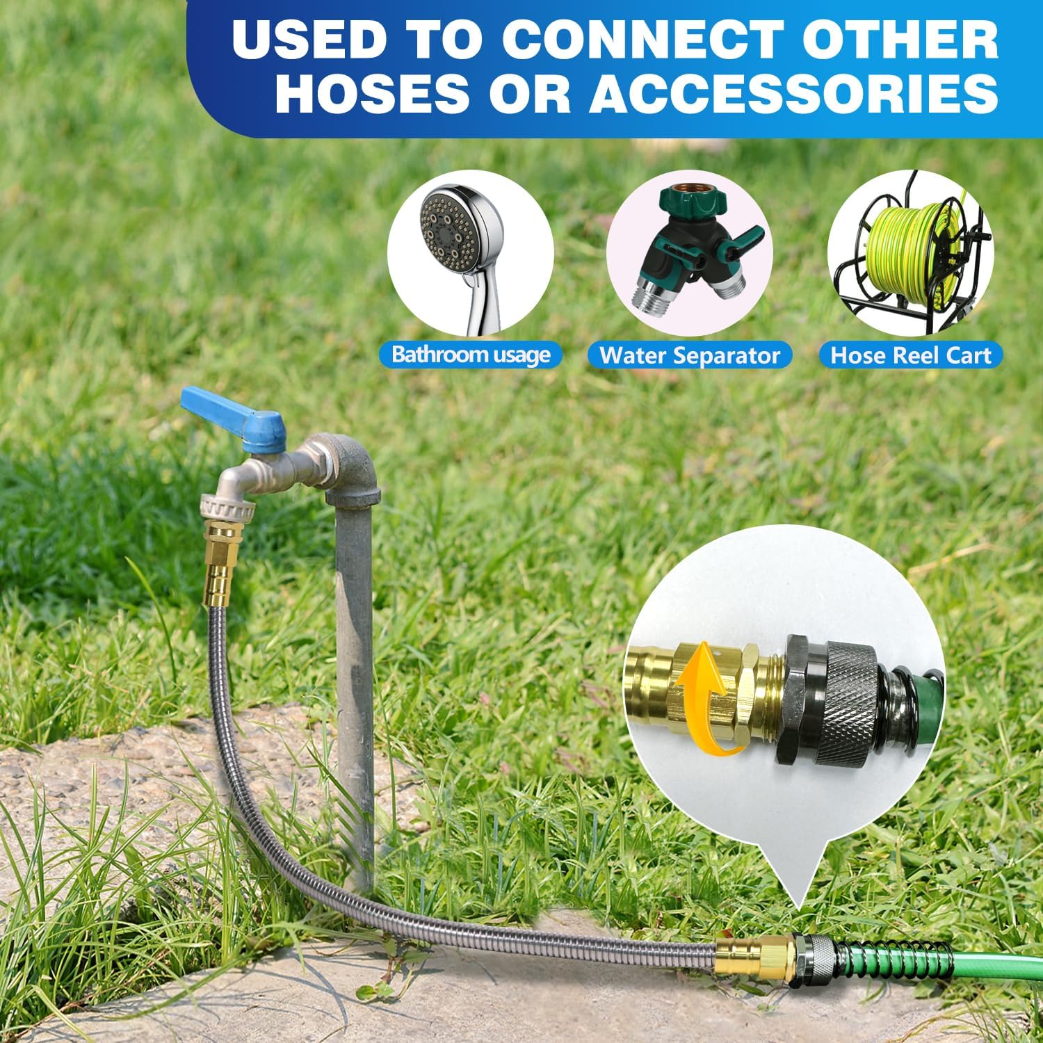 Holldoor brass connector detail demonstrating leak-proof durability