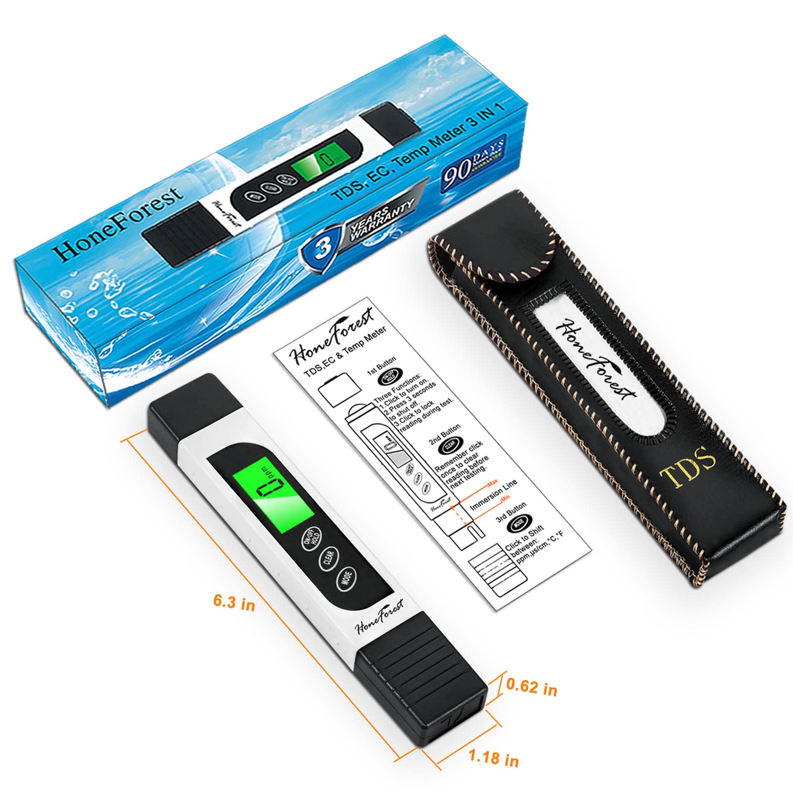 HoneForest packaging and included accessories for ready-to-use setup