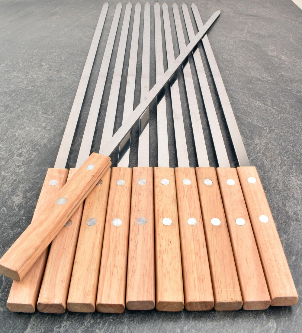 HONSHEN front view of 22-inch skewer pack showing full length and count