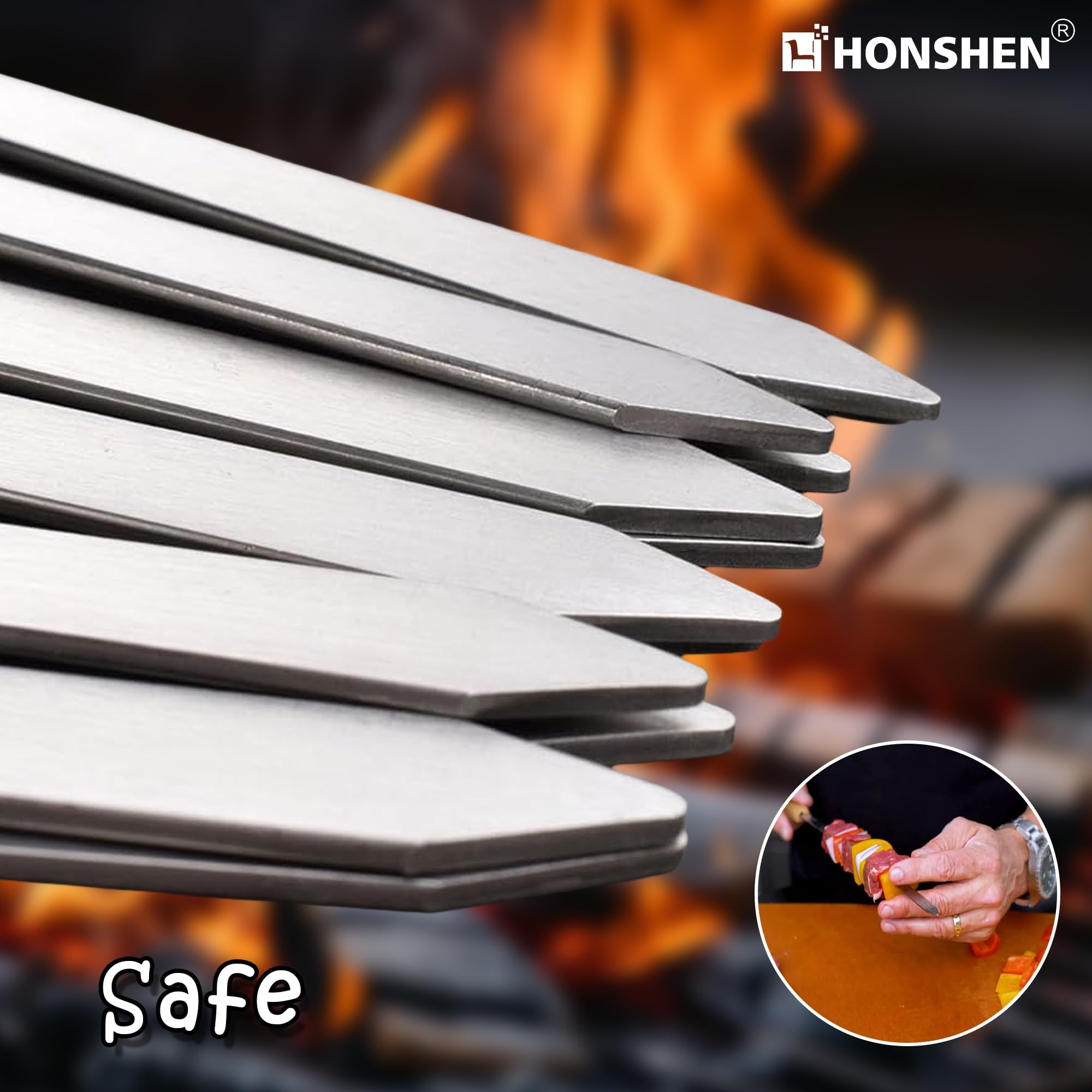 HONSHEN hardwood handle detail offering comfortable heat-resistant grip