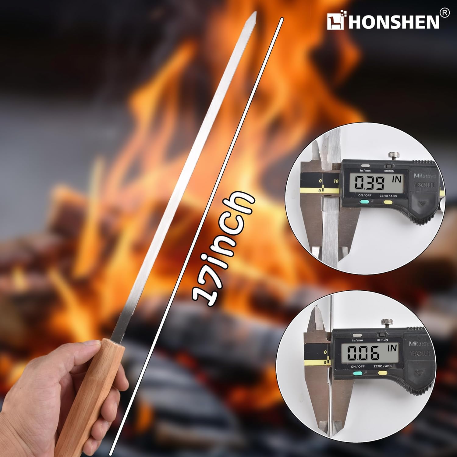 HONSHEN stainless steel blade reflecting light to show rust resistance