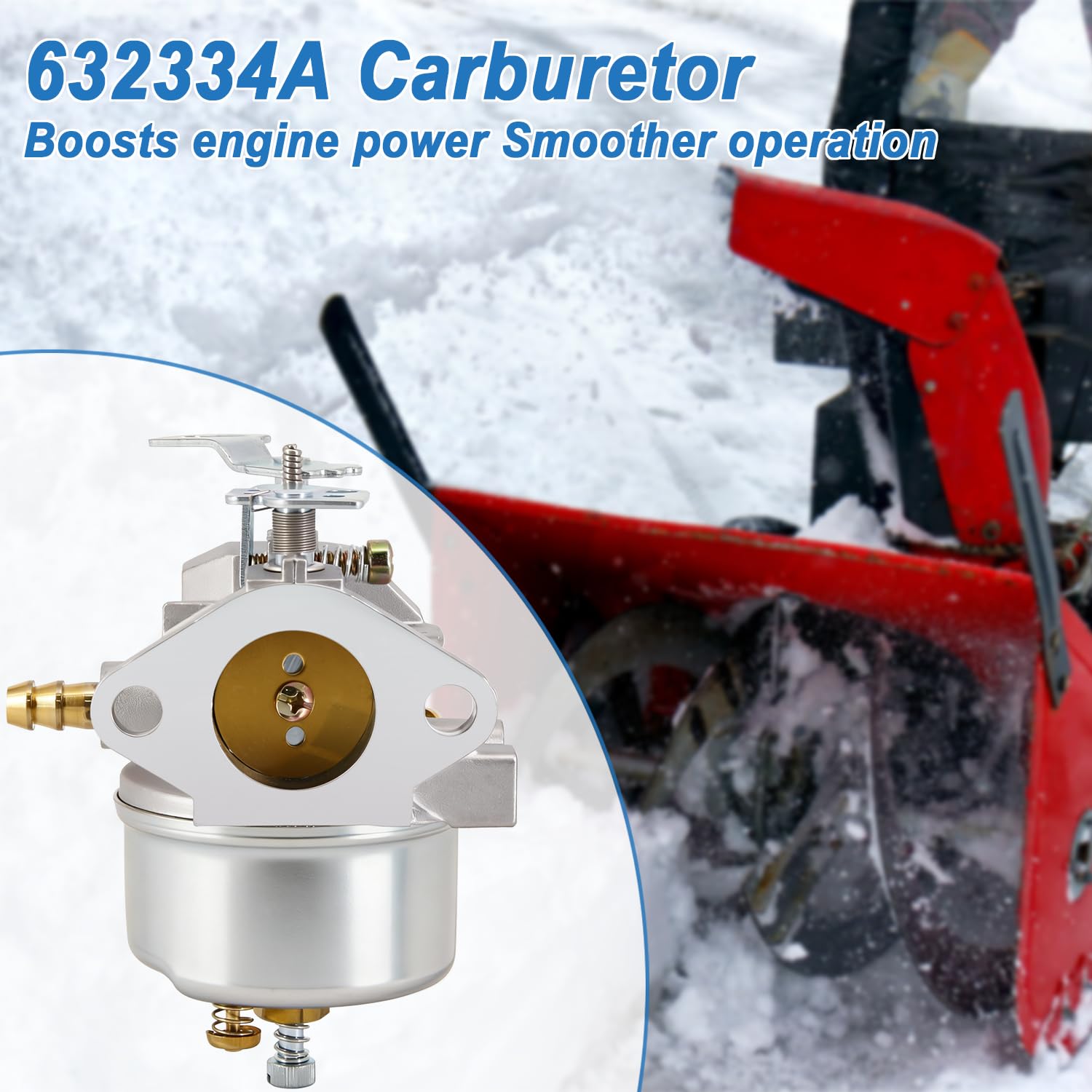 HOOAI carburetor side mounting flange visible, helps accurate engine alignment