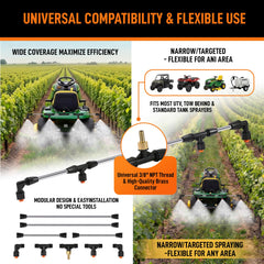 HooLing boom mounted on an ATV demonstrating wider area spraying