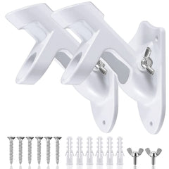 HOOPLE flag pole holder front view showing secure white bracket and clean finish