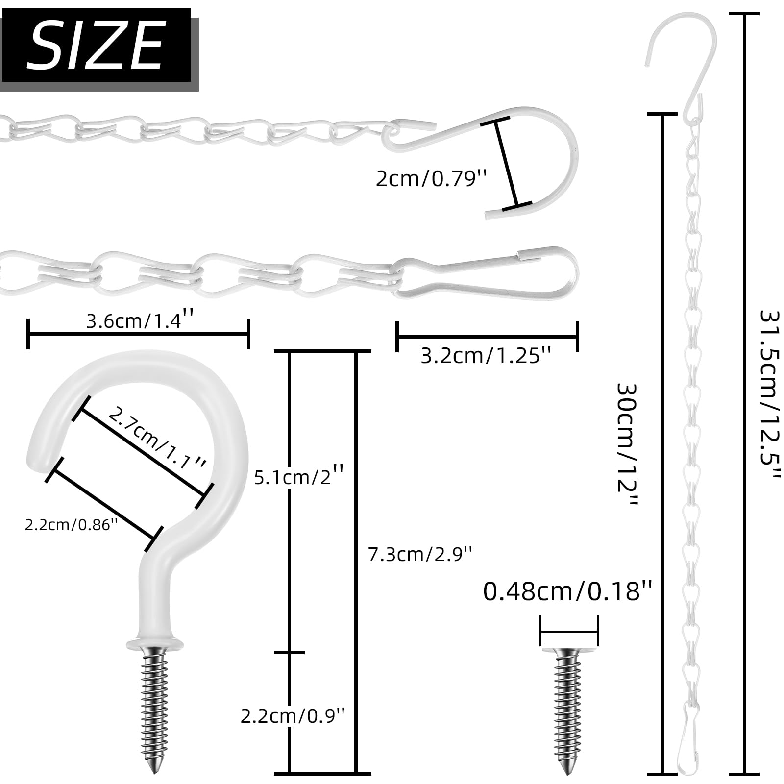 Hotop ceiling hook detail with pointed end visible, secure anchoring benefit