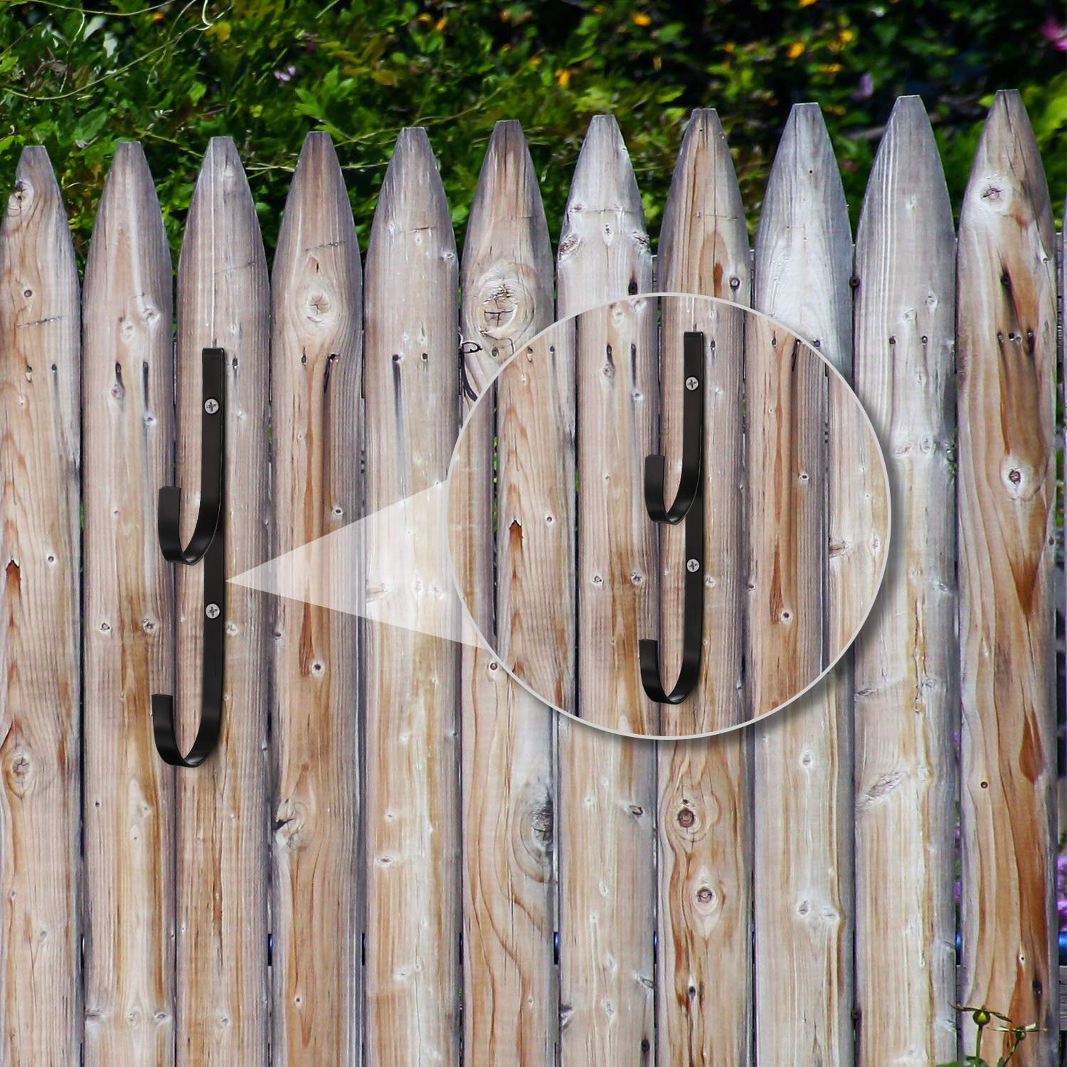 Hotop mounted on wood fence demonstrating stable outdoor installation benefit