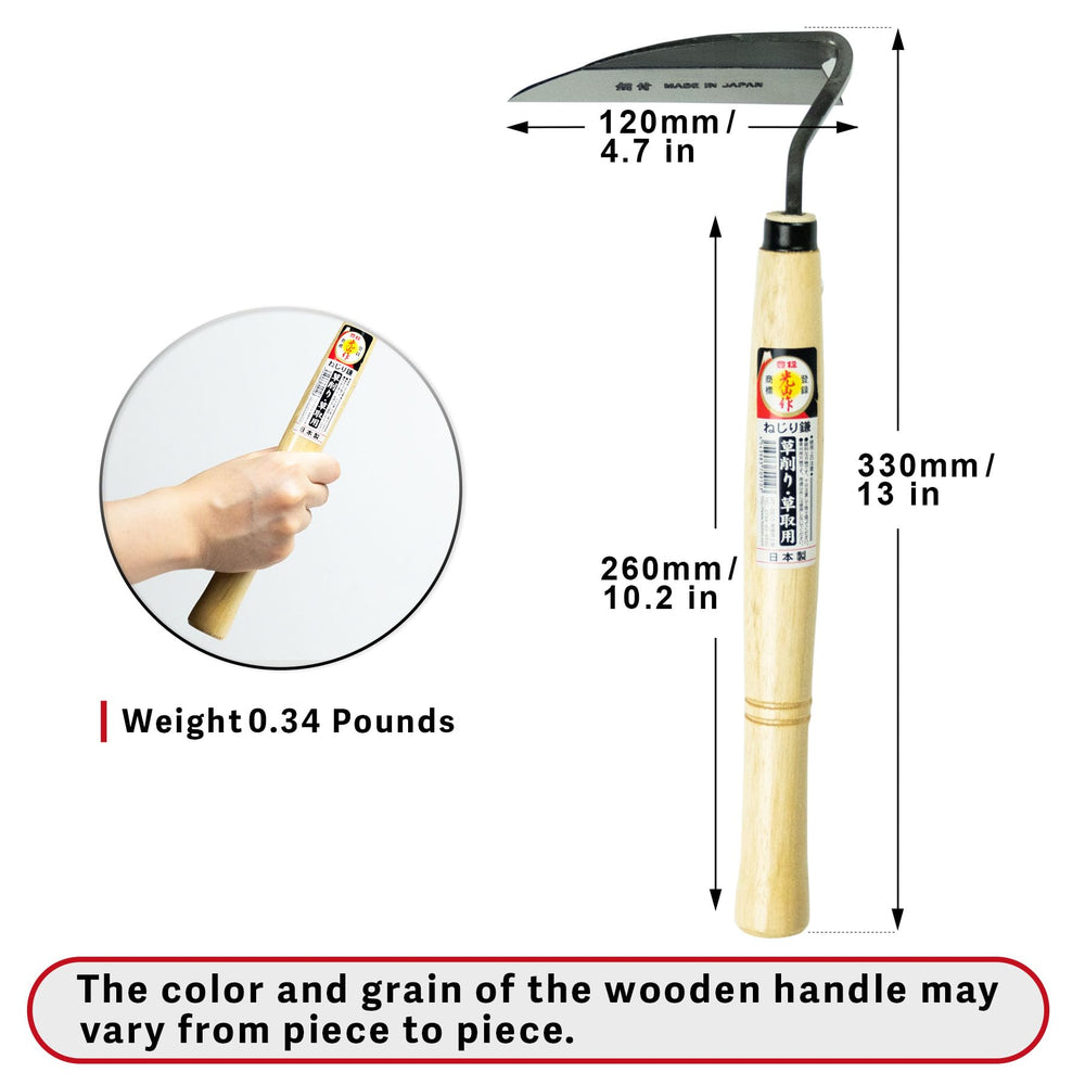 HOUNEN handle and shaft next to ruler conveying compact scale and ergonomic grip
