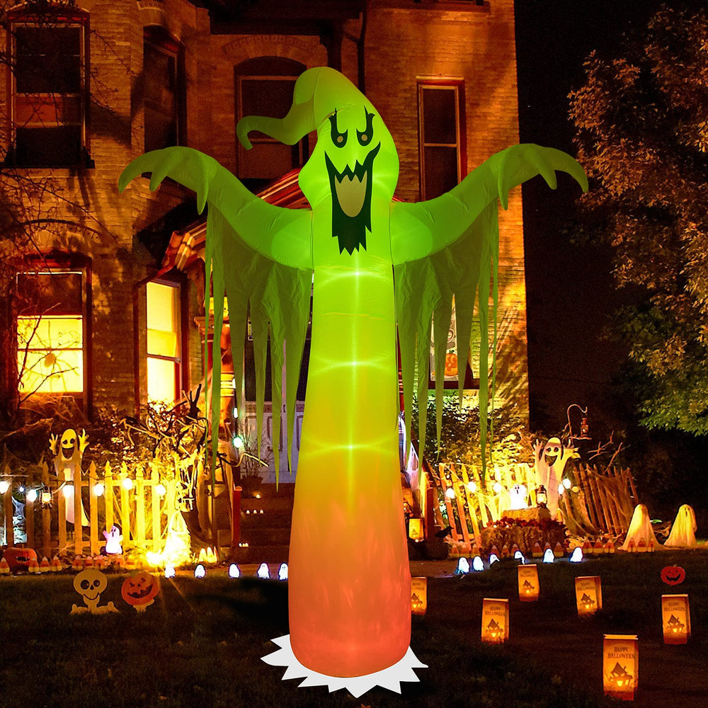 Hourleey ghost next to person showing scale and eye-catching height
