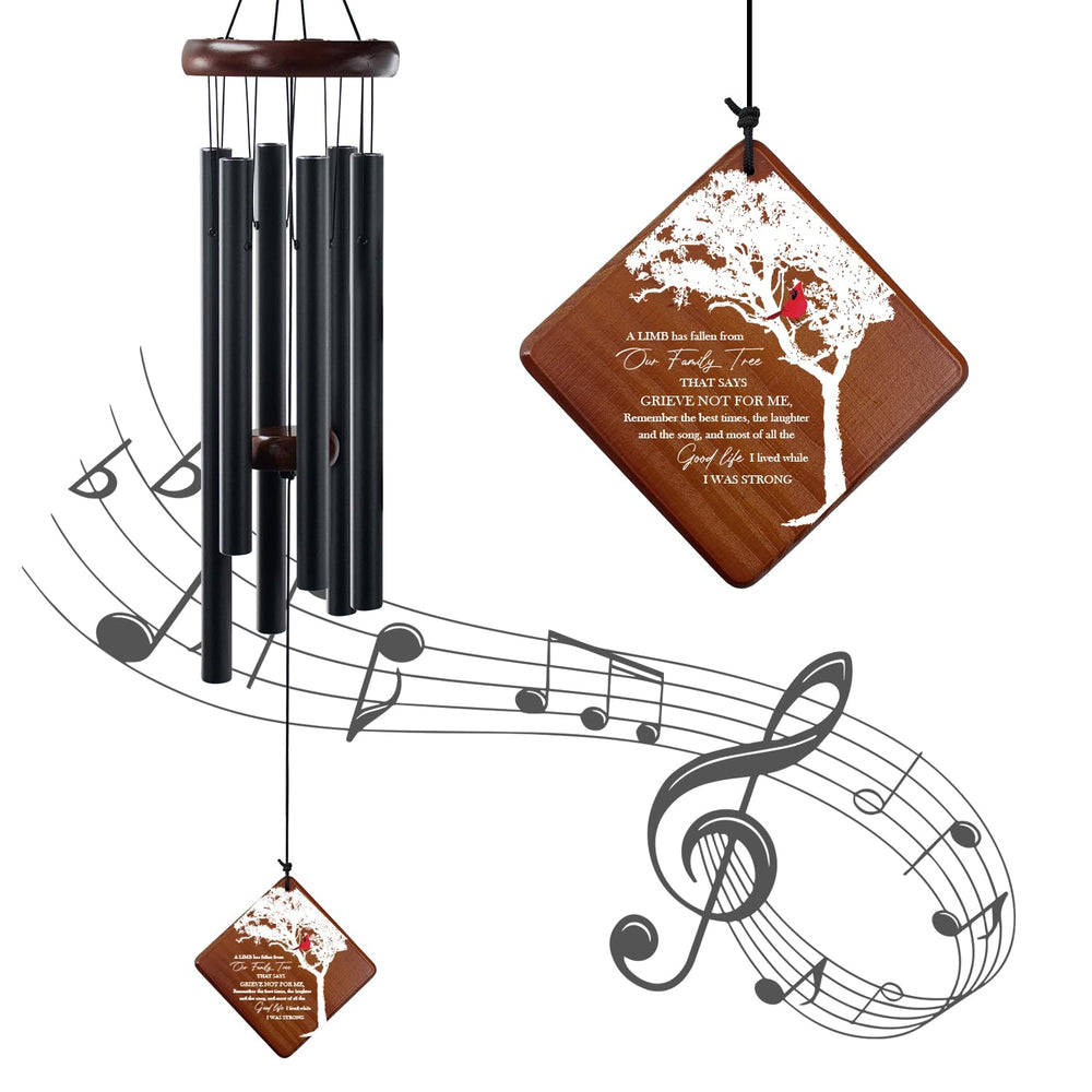 Howarmer front view of memorial wind chimes showing peaceful design and durable build