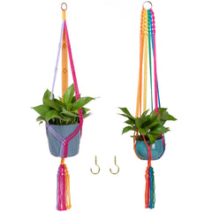 HOWMAX rainbow macrame front packaging showing colorful hangers and hooks