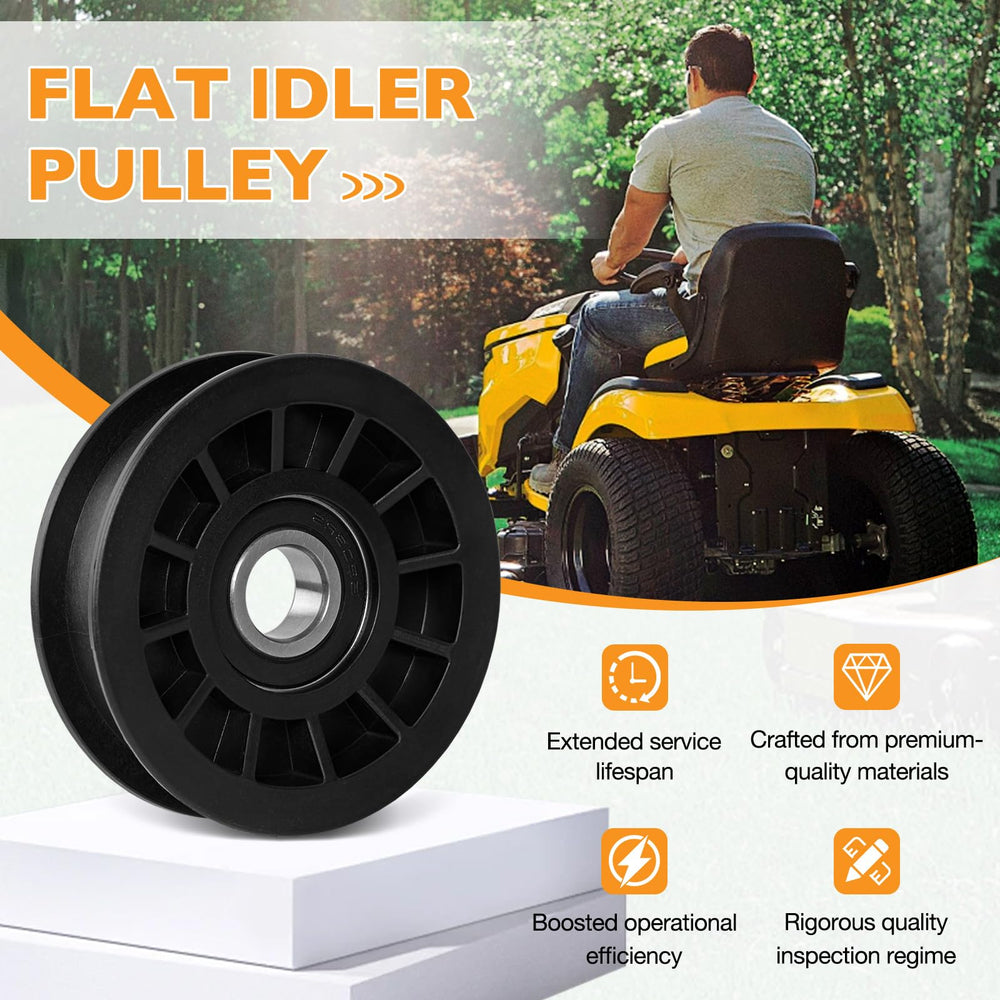HQPASFY flat idler pulley bore close-up showing precision bearing fit for smooth rotation