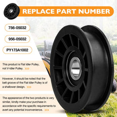 HQPASFY flat idler pulley installed on mower deck demonstrating proper belt alignment