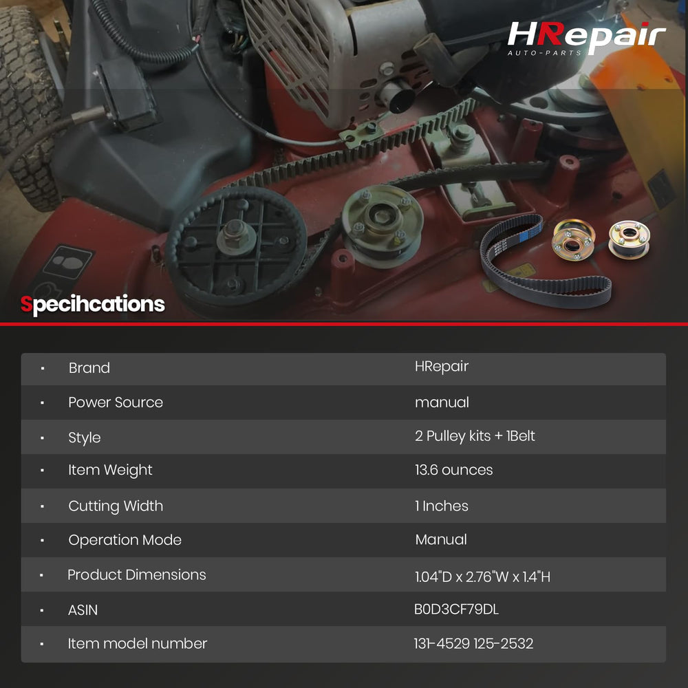 HRepair mower in yard with kit installed, improved cutting performance demonstrated