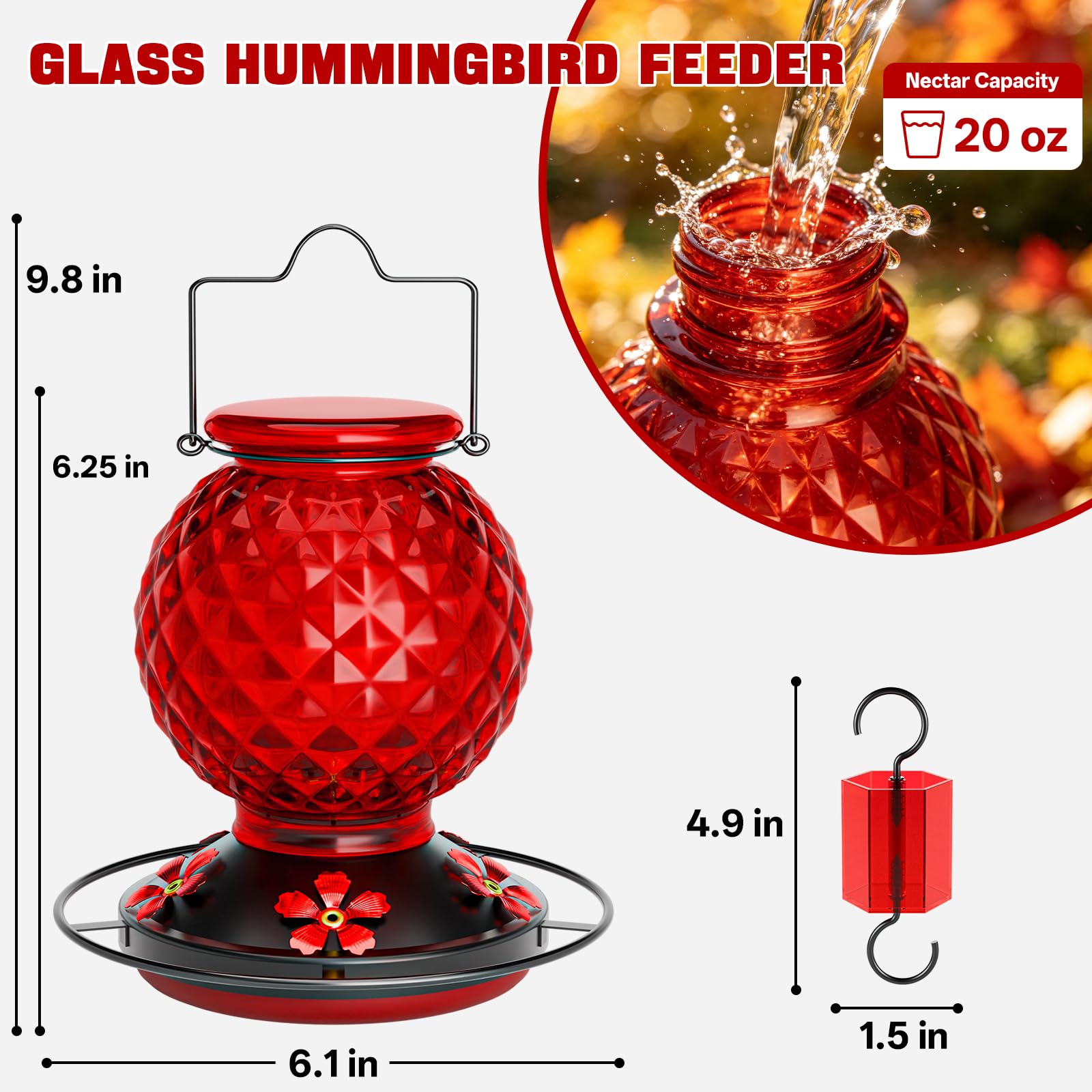 HTHCSEFL hummingbirds feeding at ports illustrating multi-bird access benefit