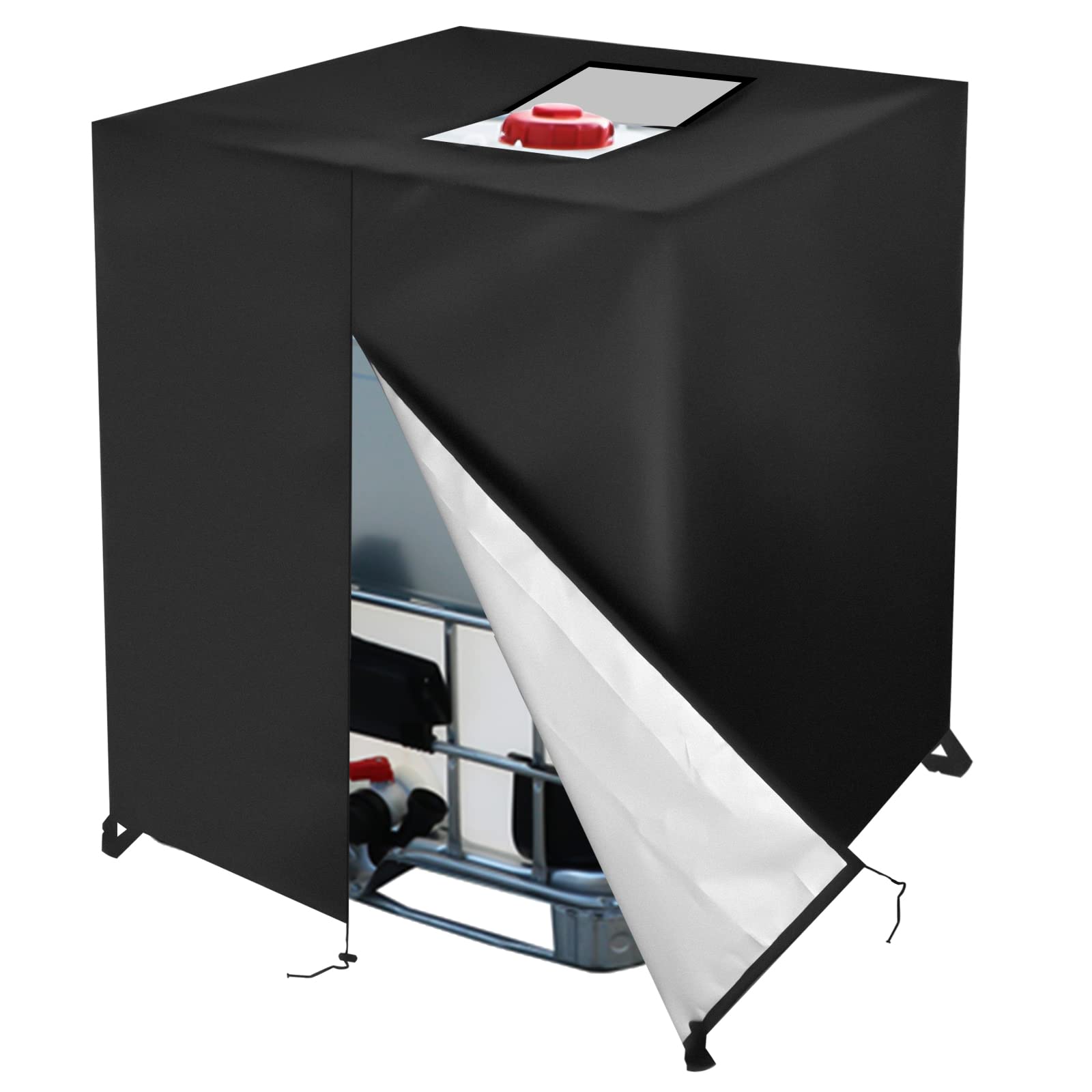 Huapate front view of IBC cover showing full protection benefit