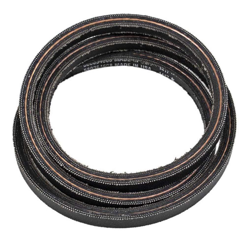 Husqvarna 21-inch drive belt front view showing belt profile and OEM label for reliable fit