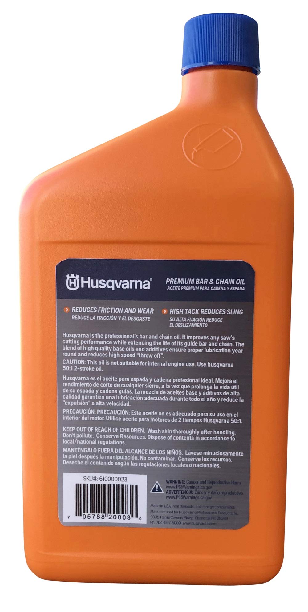 Husqvarna X-Guard being added to a chainsaw reservoir for reliable lubrication