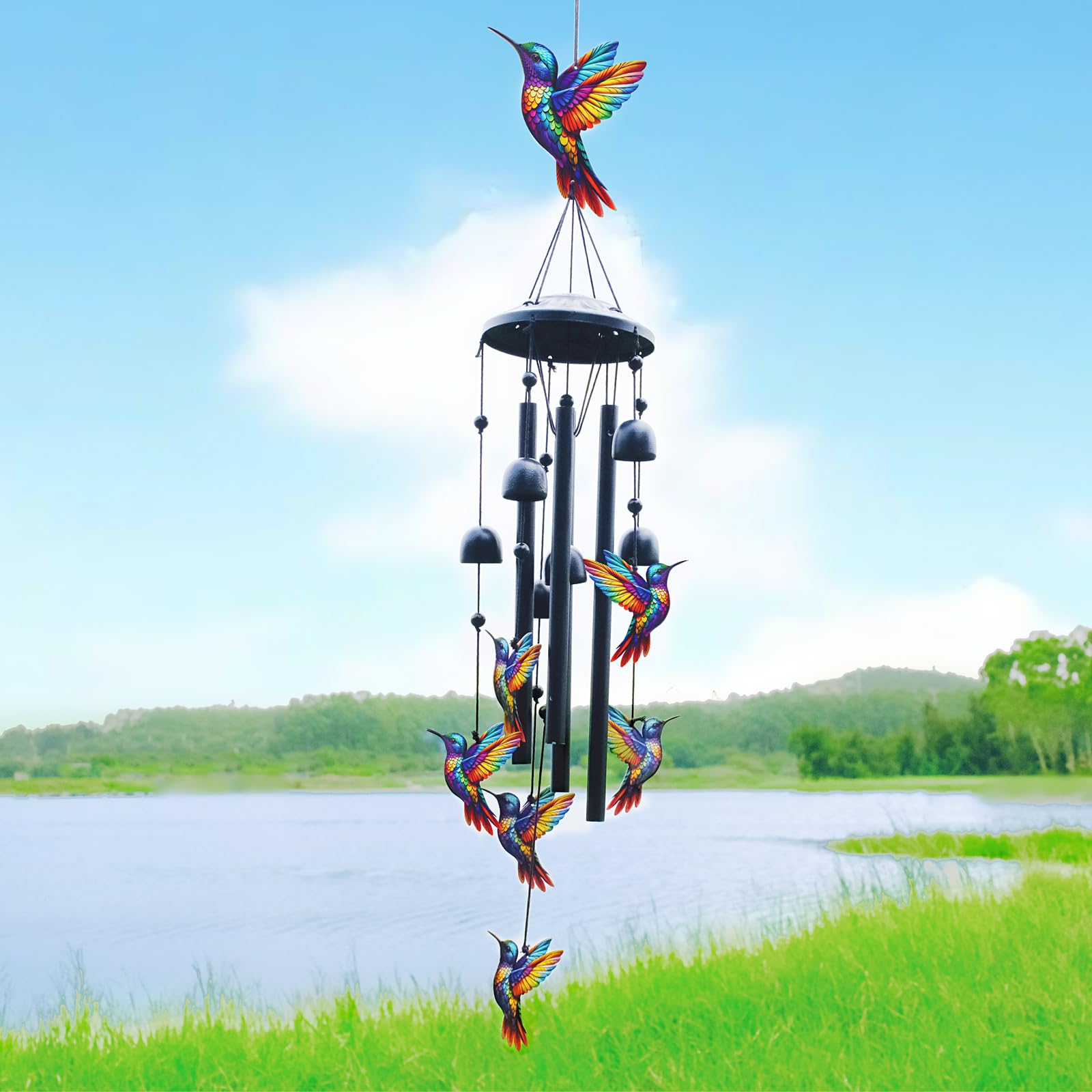 HUVNSOCH close-up of metal hummingbird detail highlighting artisan craft and durable finish
