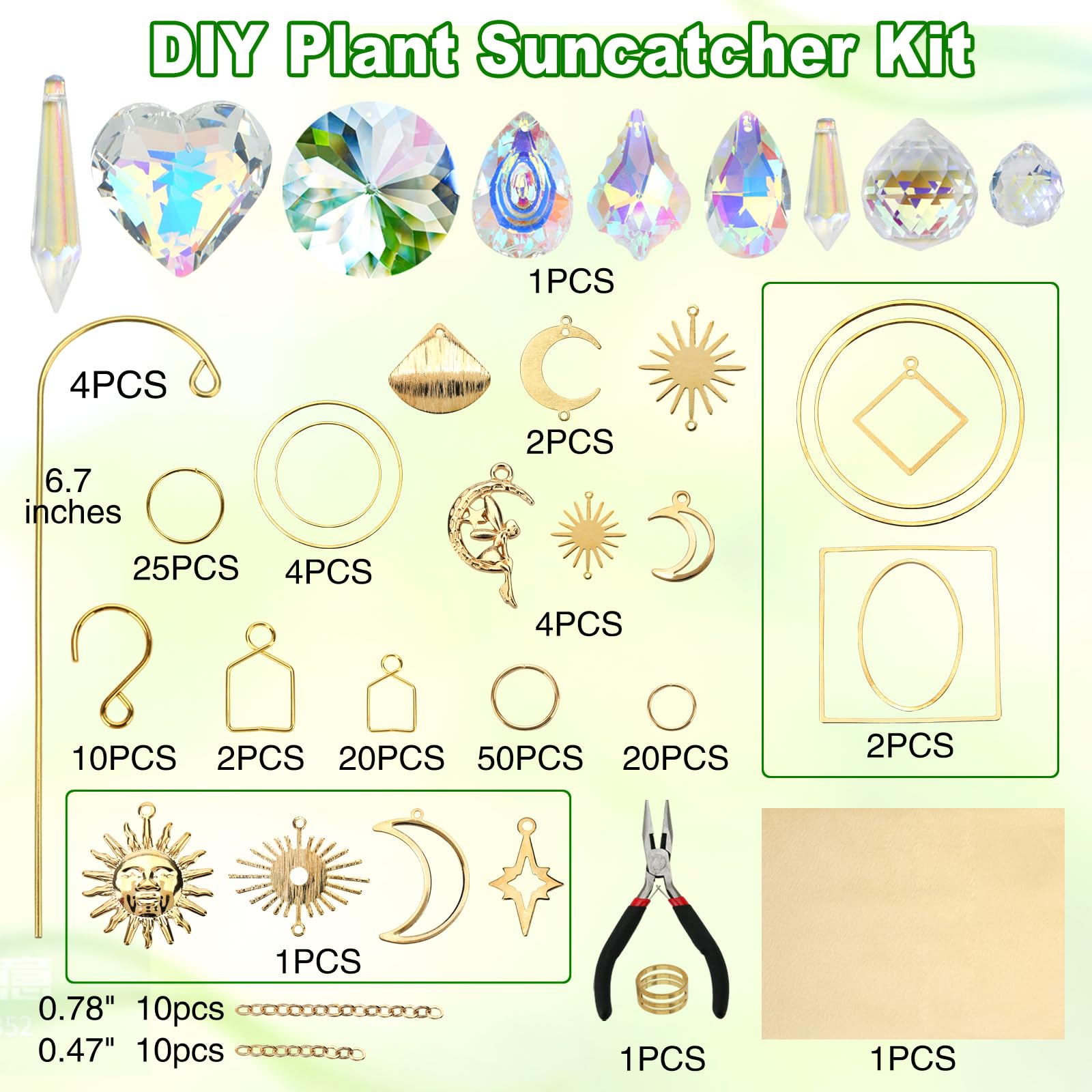 HYBEADS plant stake suncatcher inserted in pot brightening greenery