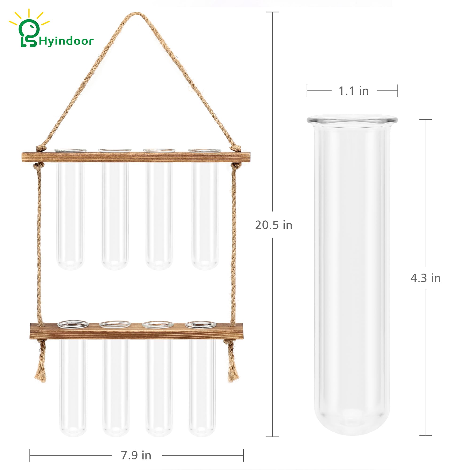Hyindoor two-tier wooden holder showing natural finish and sturdy support