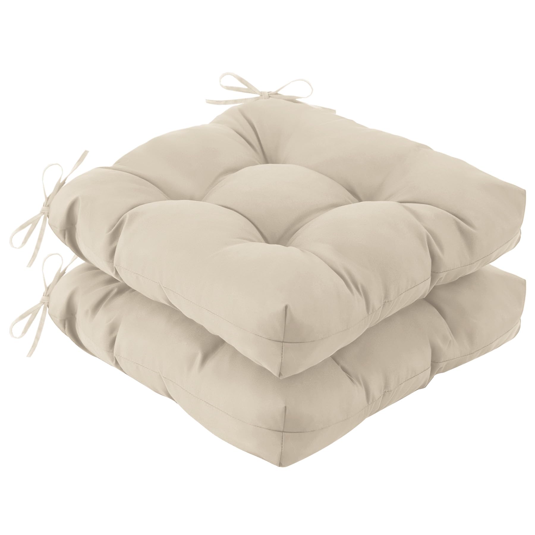 IASEAHK front view of two beige cushions showing clean design and uniform color