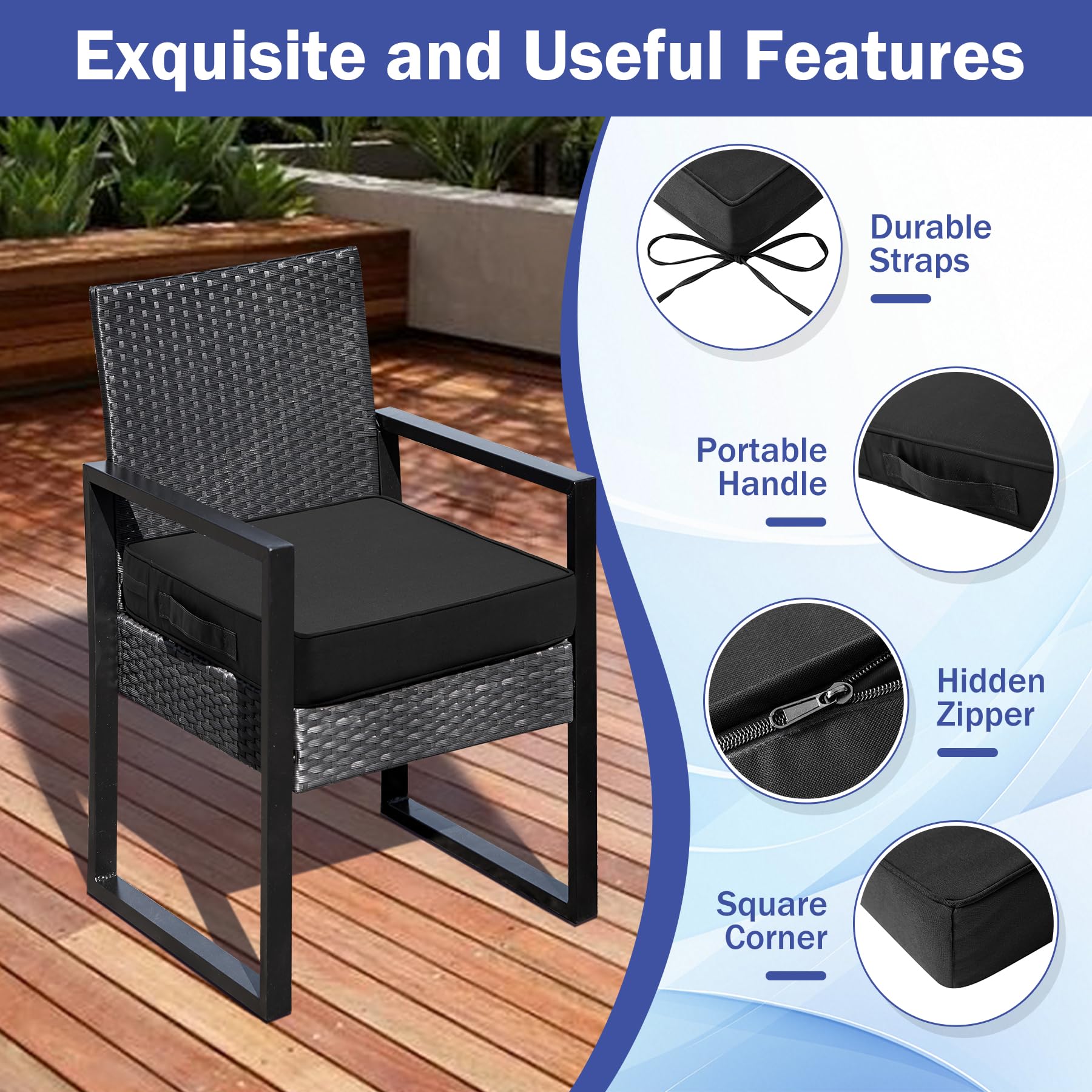 IASEAHK hidden zipper handle and ties close-up for easy transport and secure fit