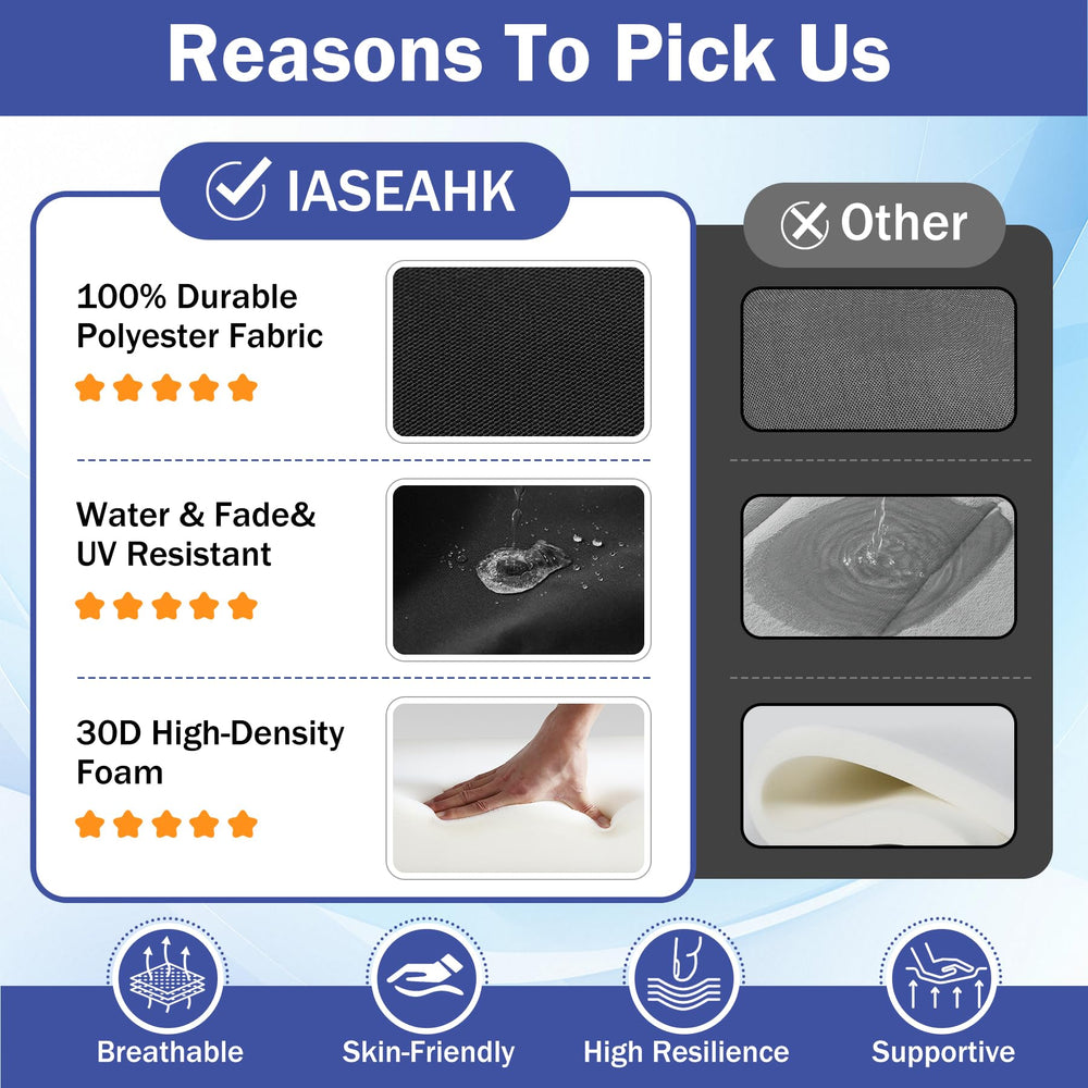 IASEAHK cushion beside ruler and chair to show accurate 19x19x3 size and fit