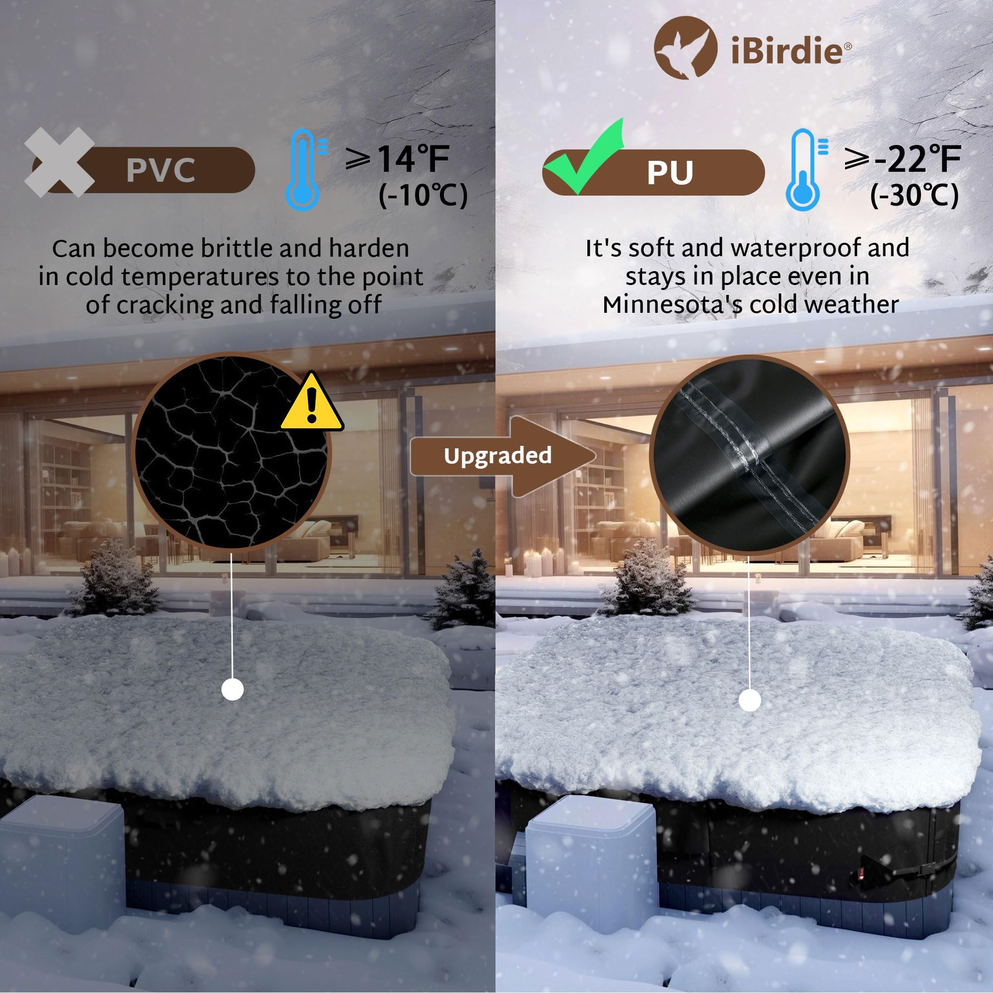 iBirdie side vent and fabric handle visible, aids moisture release and easy removal