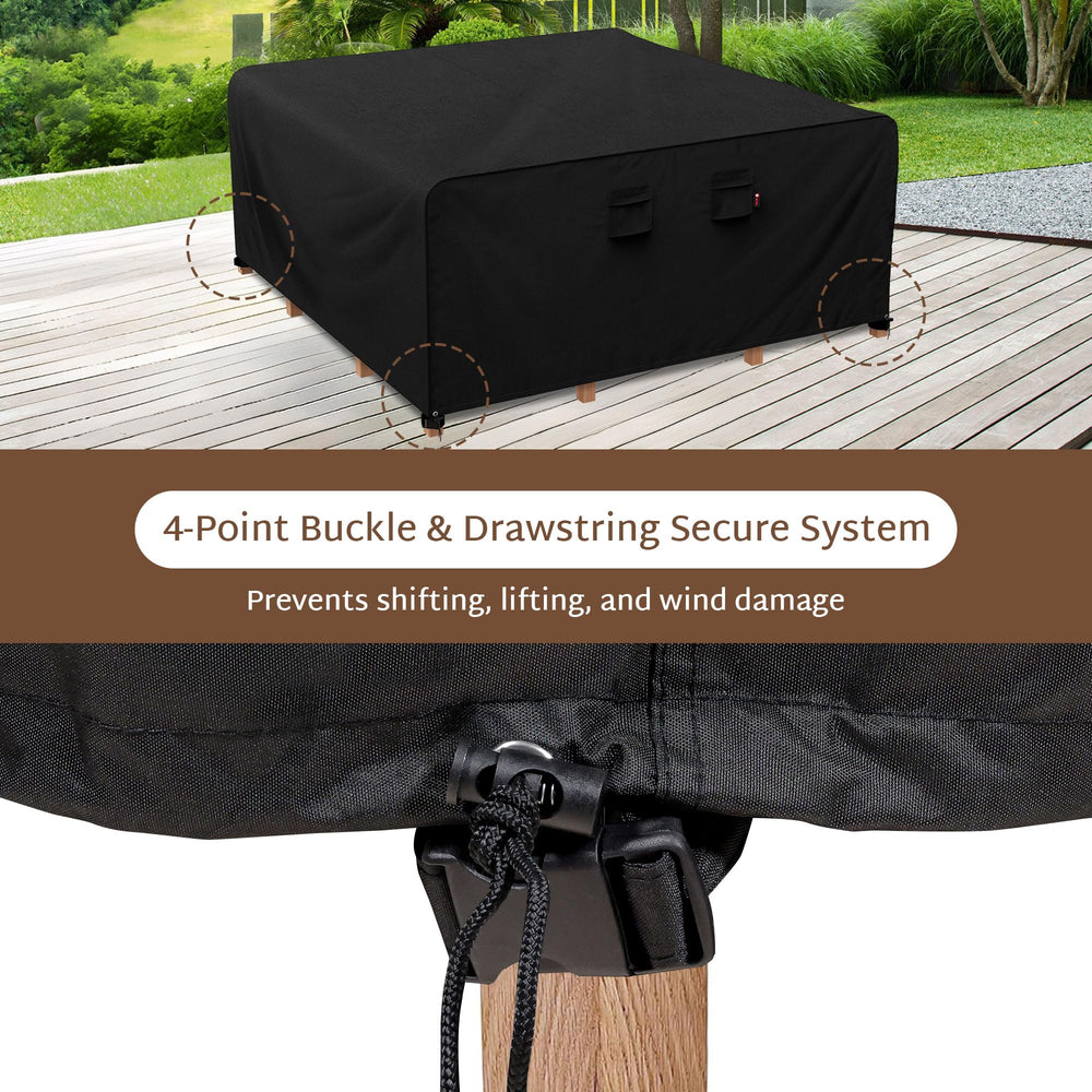 iBirdie adjustable strap and drawstring, secures cover in windy conditions