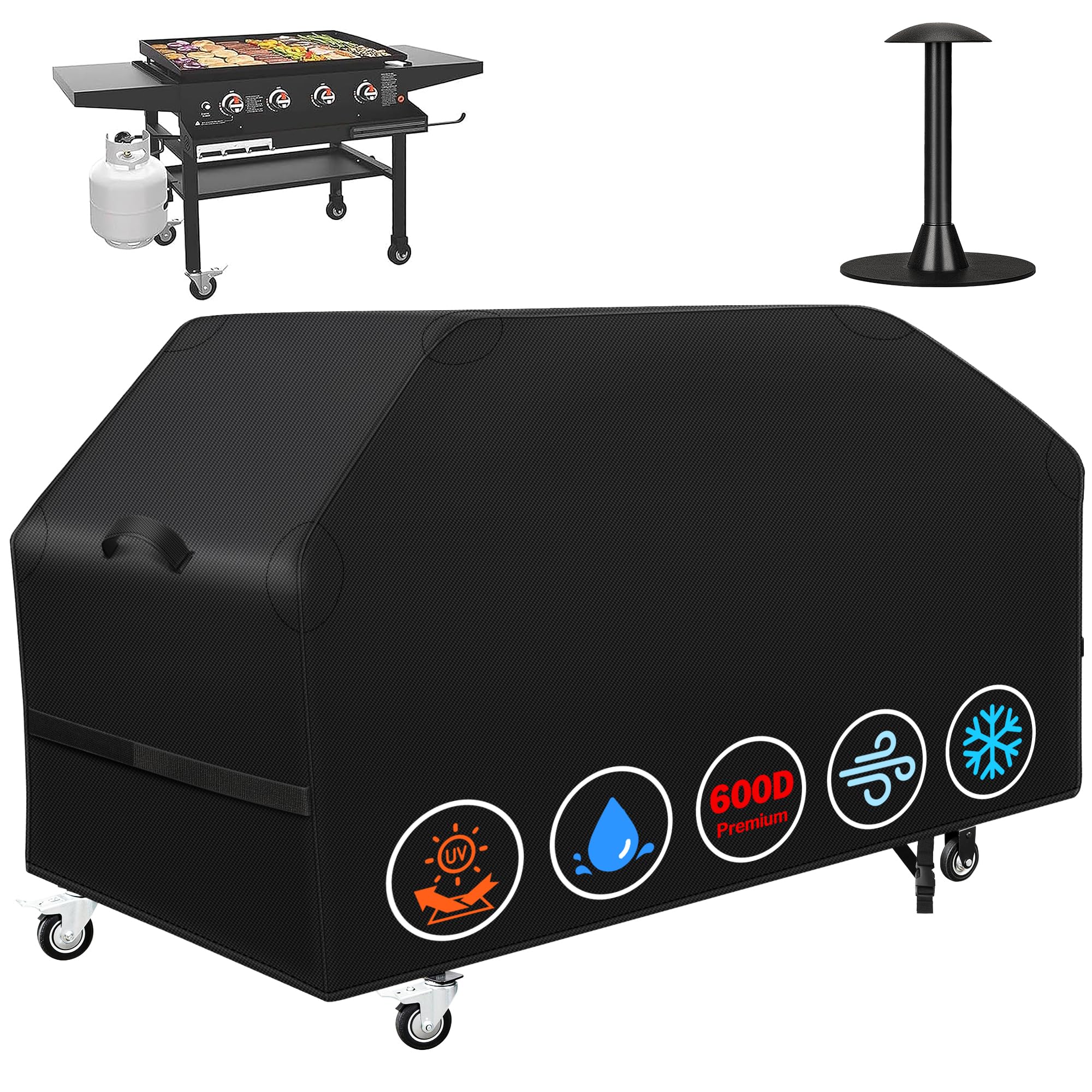 iCOVER front view on 36 inch griddle protecting from weather