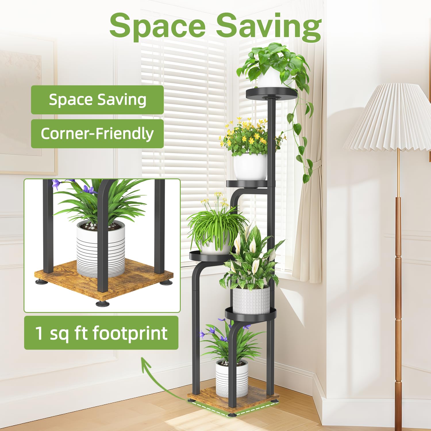 iDavosic.ly with tall plant showing 46-inch height clearance benefit