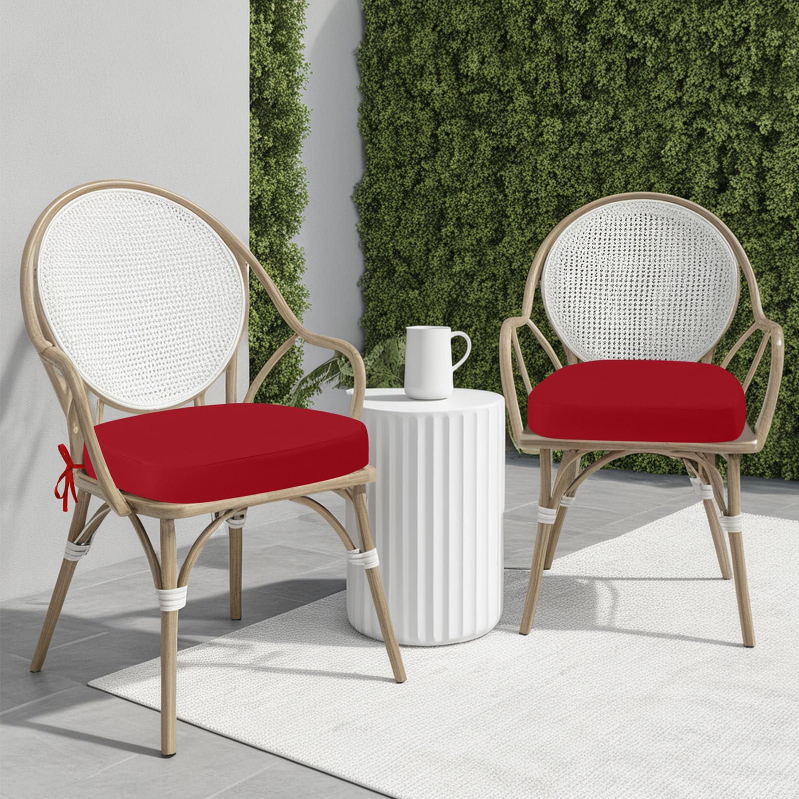 idee-home cushion placed on dining chair to show fit and improved seating comfort