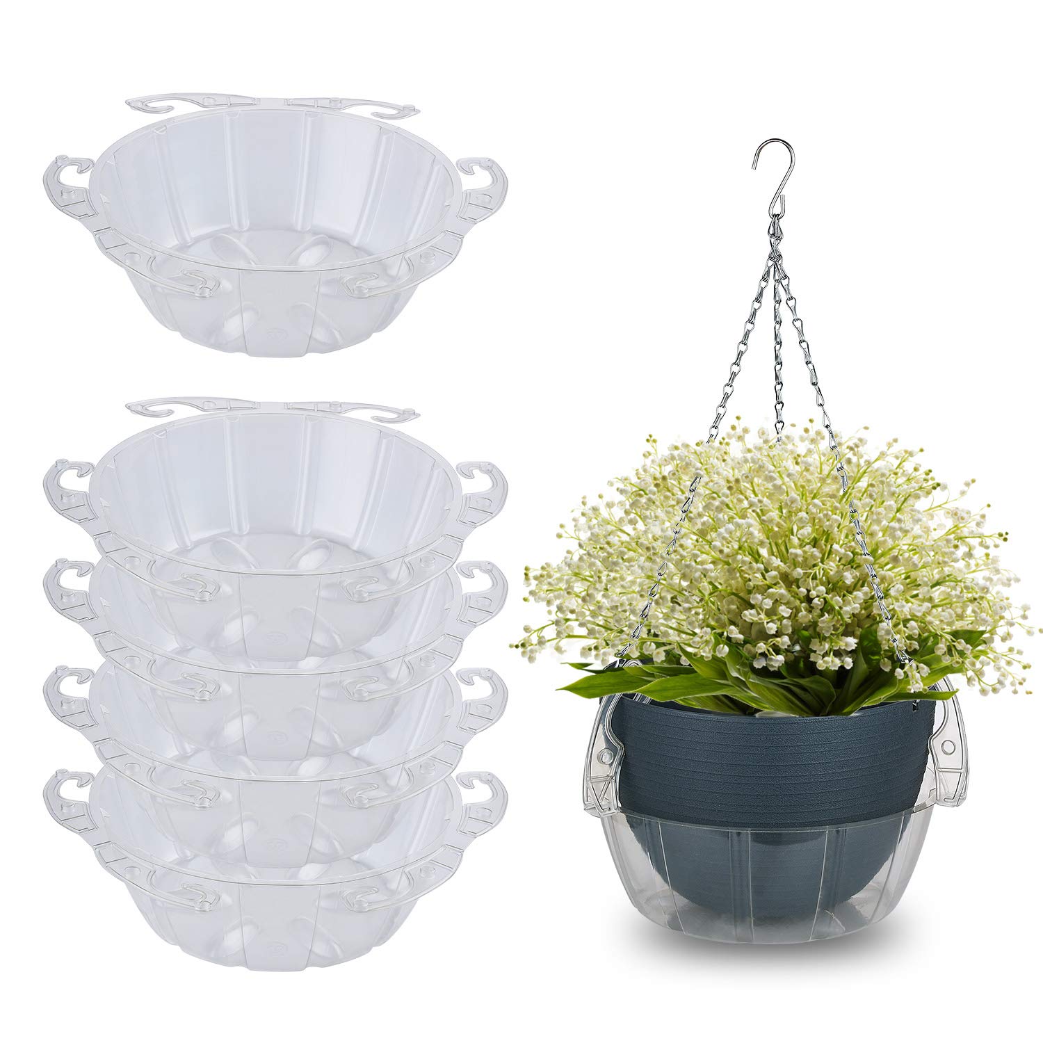 Idyllize clear saucers front view showing five-pack and neat protection