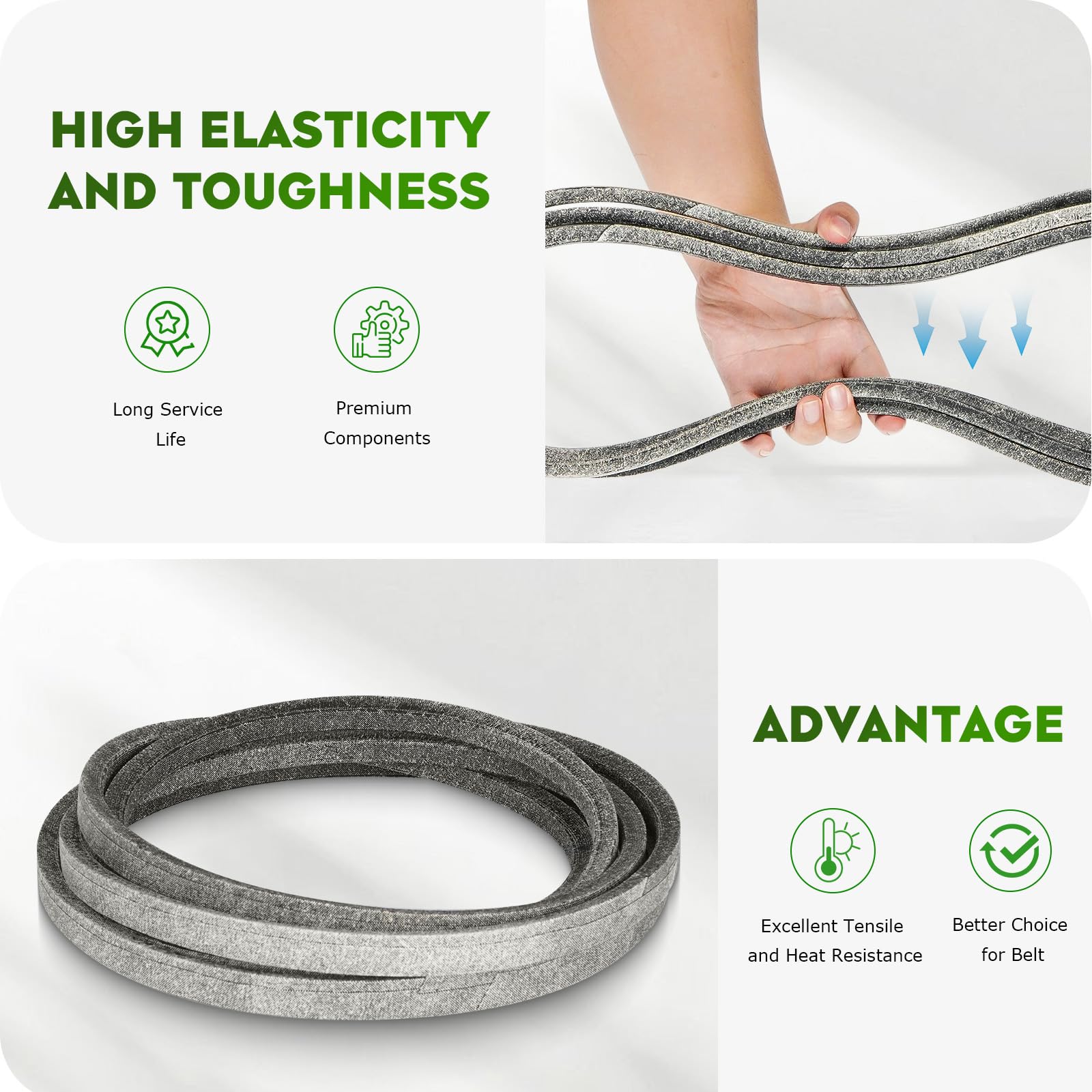 ILONPA belt side profile showing 1/2 inch width for accurate sizing benefit