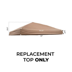 IMPACT replacement top installed on slant leg frame, restores weather resistance and shade