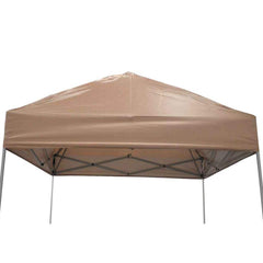 IMPACT khaki canopy top front showing clean finish and color, improves stall appearance