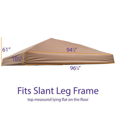 IMPACT canopy top next to measuring tape showing fit dimensions, helps confirm correct size