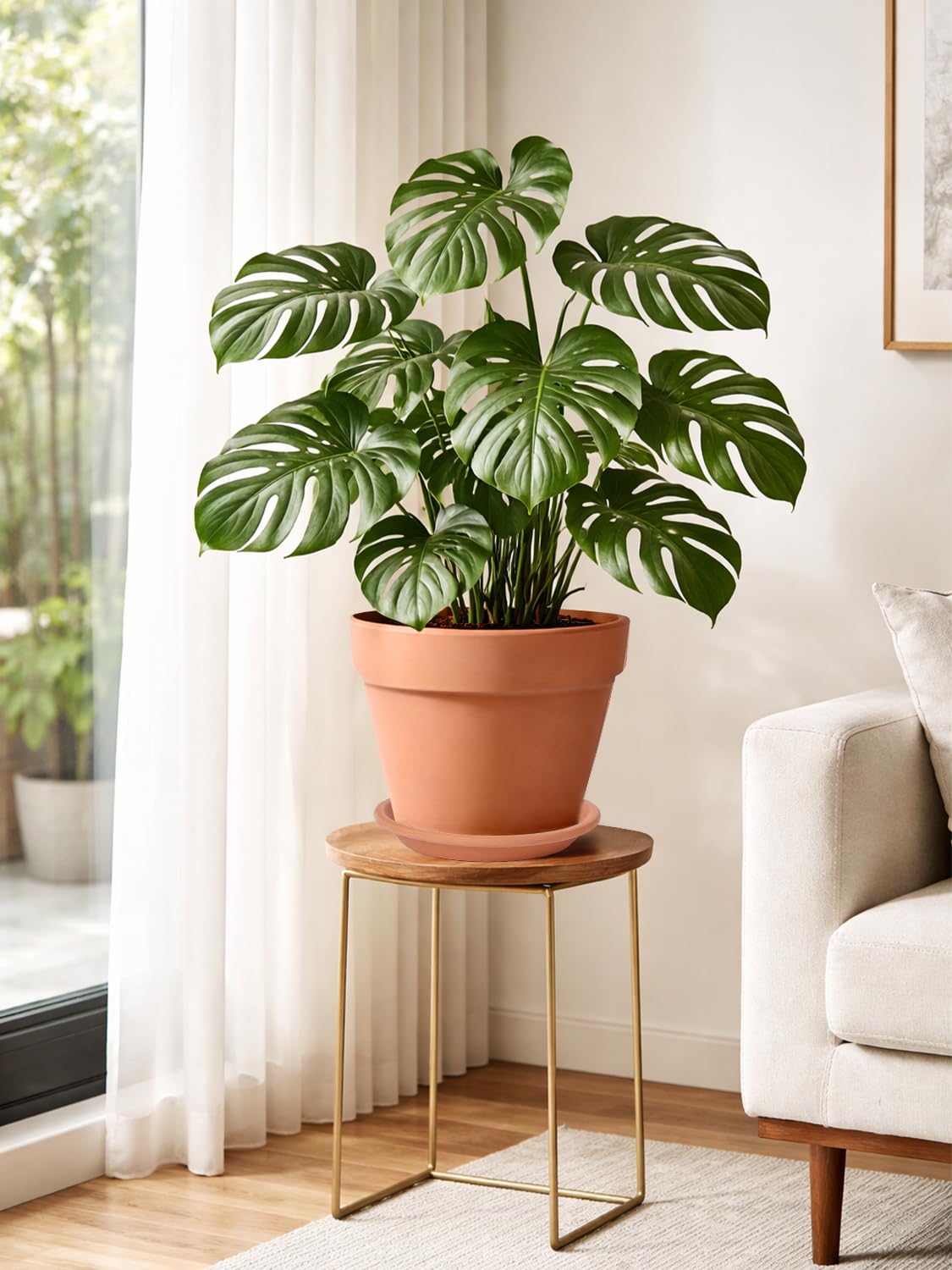 INGOFIN pot on balcony lifestyle display creating a natural, stylish plant corner