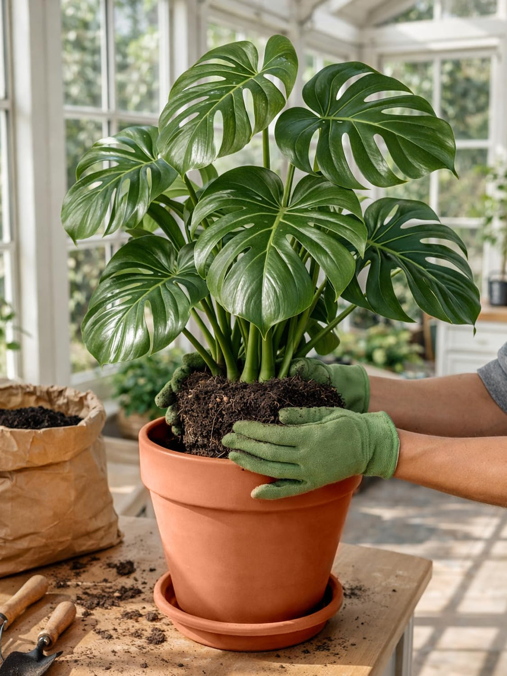 INGOFIN pot held in hand for scale showing comfortable 10-inch diameter size