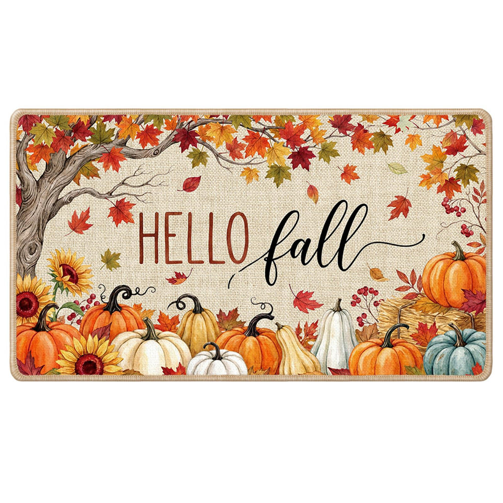 InIsaJace front view of autumn doormat adds seasonal curb appeal
