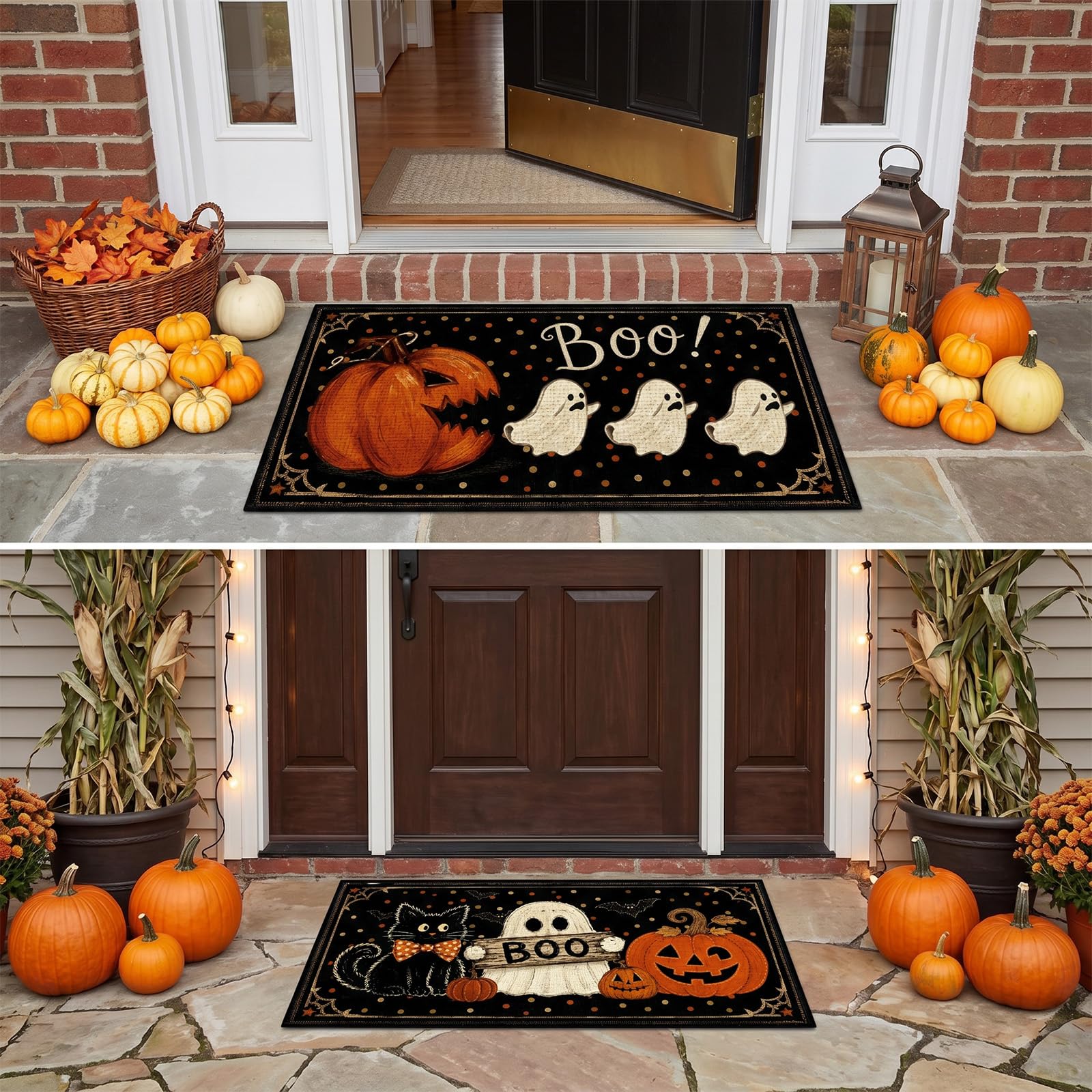 InIsaJace porch staged for Halloween party shows decorative and welcoming effect