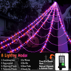 INST stretched cobweb across yard showing coverage and flexible shaping