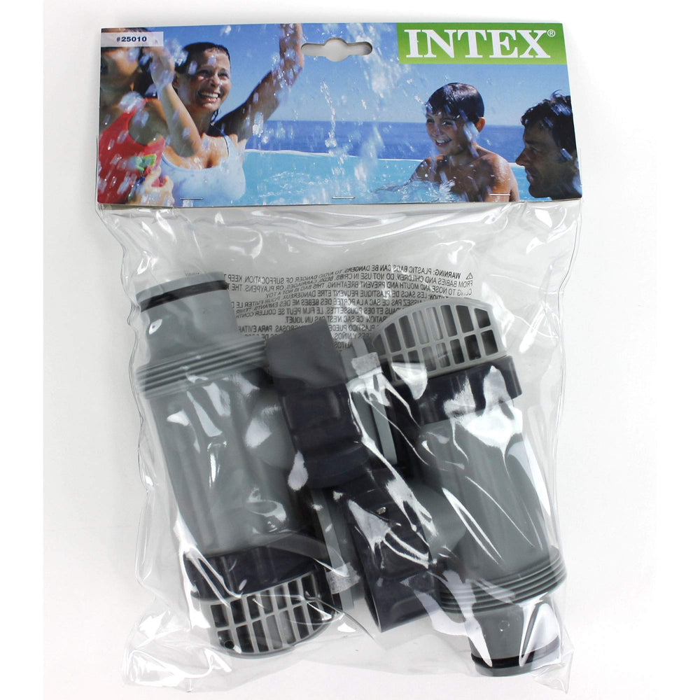 Intex valve beside 1.5-inch hose for scale showing correct size and hassle-free swap